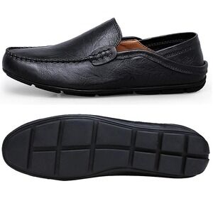 Go Tour Loafers Mens 11 Black Slip On Driving Moccasins Casual Classic 123